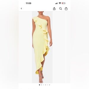 Ada One-Shoulder Yellow Ruffle Dress